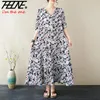 Party Dresses Summer Dress Women 2024 Bohemian Floral Print Vestidos De Mujer Pullover Cotton Casual Loose Vintage Holiday Long Maxi