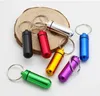 Porte-clés étanche en aluminium, boîte à pilules, porte-clés, cache-bouteille, conteneur, paquet de médicaments, soins de santé