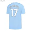 サッカージャージ22 23 24 Haaland Grealish Mahrez Mans Cities de Bruyne Foden Footballs Shird Kids Kit Sets J.Aarez S New YearH240308