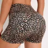 Shorts de cintura alta das mulheres shorts ginásio esportes sem costura leggings leopardo impressão vital fitness yoga shorts feminino senhoras correndo exercício