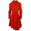 Plus size S-7XL moda feminina topos longo medieval trench coat feminino inverno preto gótico casaco elegante feminino casaco vintage feminino 240306