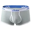 Underpants Man Fashion Underwear Solid Cotton Comfortable Breathable Boxers Sexy Waist Pouch Lingerie Letter Shorts