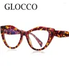 Sunglasses Big Frame Cat Eye Female Reading Glasses Fashion Transparent Brown Eyeglasses Women TR90 Blue Light Filter Clear Lens 2