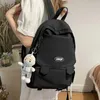 School Bags Ins Wind Pure Color Korean Version Of Campus Junior High Students Backpack Cute College Soft Girls