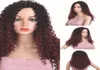 Euro Amirica Haute température Afro Bouclés Vin Rouge Longue vague Women039s cheveux wig2371672