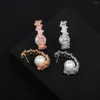 Boucles d'oreilles pendantes Bilincolor luxe Zircon perle pour mariage ou fête