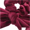 Accessori per capelli Bellezza Donna Veet Fiocco Streamer Scrunchies Corda per capelli Fasce elastiche Porta coda di cavallo Accessori per ragazze Consegna a domicilio Dhi7D