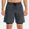 Lu kvinnors lu yoga citroner mäns sommarsportshorts snabb torkning elastisk löpträning shorts löst passande casual fitness lululenon