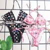 Dames bikini bikini badmode ontwerper badpak badpak zwempak zwempakken polyester brief mid taille vakantie feest strand scrunch sexy bikinis zwempakken