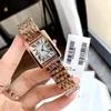 Luksusowe kobiety zegarki kwarcowe sukienka moda zegar Srebrny Złote Lady Square Tank zegar ze stali nierdzewnej Oryginalne zapięcie analogowe