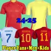 24 25 Hiszpajskie koszulki piłkarskie fani gracza Asensio Morata Gavi koszule piłkarskie 2024 2025 Espana Camiseta de futbol Ferran Gaya Men Kids Sergio Bluins Ansu Fati 3xl Zestawy