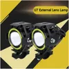 Motorfiets Verlichting Nieuwe Motorfiets Elektrische Auto Lamp U7 Laser Gun Angel Eye Lens Led Koplamp 15W Drop Levering auto Motorcycl Dhfa3