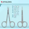 STALEKS Nail Scissors High Quality Stainless Steel Eyebrow Scissors Profession Elbow Scissor Trim Nose Hair Makeup Tools SS-10-3 240305