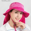 Chapeaux à larges bords Chapeaux de seau en plein air pour femmes chapeau de protection solaire pêche C imperméable à l'eau grand bord chapeau de pêcheur hommes respirant parasol chapeau de soleil L240305