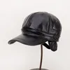 Бейсбольная кепка, мужская зимняя утолщенная теплая защитная шапка для ушей, ветрозащитная кепка для старшего возраста, хлопковая кожа, солнцезащитный крем из искусственного меха
