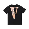 Vlone T-shirt Mäns / kvinnors par Casual modetrend High Street Loose Hip-Hop100% Cotton Printed Round Neck T-shirt US Size S-XL 1217