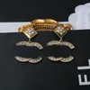 Date de luxe Designer marque lettre Stud boucle d'oreille pour charme femmes lettres goujons rétro perle boucles d'oreilles fête de mariage bijoux de haute qualité 20style