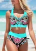 Damesbadmode Sexy bikiniset Gedrukte strik Strapless top en broek Bikini Sexy zomerstrandkleding Badmode Damesbadmode S-5XL L240308