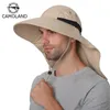 Summer Sun Hat Men kobiety bawełniany czapka boonie z klapką na szyję ochronę UV na zewnątrz duże szerokie gatki wędkarstwo safari kubełko czapka 240304