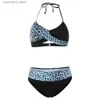 Kvinnors badkläder Summer Basic Sexy Bikini Set Trunks Two Piece Comfort Pool Womens Printed badkläder S-5XL L240308