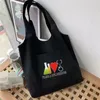 Einkaufstaschen Damen Shopper Schulterweste Tasche Serie Baumwolle Canvas Lebensmittelgeschäft Öko-Handtaschen Wiederverwendbare Pendlertasche