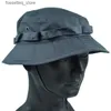 Chapeaux à larges bords Chapeaux de seau Militaire tactique Boonie chapeaux chasse soleil pêche chapeau en plein air Camouflage Bobble C randonnée pêcheur Sniper Ghillie seau chapeaux L240305