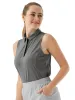 Shirts Golf Clothes Woman Tshirt Stand Collar Vest Sleeveless Polo Sun Protection Golfwear For Women Fashion Tops Sportswear Shirts