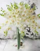 Uma orquídea falsa flores phalaenopsis tamanho médio orquídeas simulação artificial orquídea 5 cores flores falsas para casamento floral ll