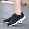 Zapatos informales ultraligeros para primavera y verano, zapatillas deportivas de malla tejida con mosca para estudiantes, de fondo plano, para correr