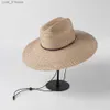 Wide Brim Hats Bucket Hats Fashion new sunshade hat Spring and summer versatile str cs str big brim cowboy hat Outdoor travel sunscreen hat L240308