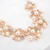 Necklace Earrings Set Fashion Sweet Chain Jewelry Pearl Inlaid Diamond Bridal Suit For Banquet Gown Birthday Dresses Skirts