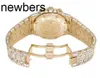 Aps Factory Audemar Pigue Watch Swiss Movement Abbey Royal Oak 18k Rose Gold Chrono Rectangular Diamond Watch 78.75 CT