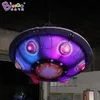 wholesale Outdoor Advertising Inflatable Colorful Lighting Spacecraft Models For Space Theme Decoration Inflation Ufo Balloon Party Event With Air Blower Toys