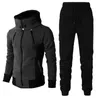 Tute da uomo con zip cardigan sfumato Tute Primavera Autunno Felpa con cappuccio Pantaloni da jogging Fitness Abbigliamento casual Abbigliamento sportivo Set Plus Size 240305