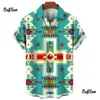Camisas casuais masculinas moda retro asteca totem roupas havaianas soltas oversized manga curta tops