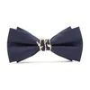 Mens wedding grooms striped metal straight branch bow tie Wedding banquet fashion bow tie 240223