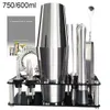 Boston Cocktail Shaker Strumenti da bar Set di miscelatori per vino Kit shaker per barista con supporto 750ml 600ml