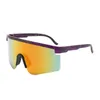 Fashionable outdoor windproof sand eye protection sports cycling glasses large frame integrated color sunglasses 9322