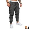 Männer Hosen Männer Harem Hose Lose Fit Hosen Baumwolle Elastische Taille Lange Jogger Jogginghose Skinny Bleistift Drop Lieferung Bekleidung Männer C Dha8W