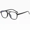 Zonnebrilmonturen Vierkant Helder Lens Brilmontuur Dames 2024 Mode Vintage Brillen Blokkeren Anti-blauw Licht