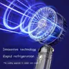 Electric Fans USB handheld fan foldable portable neck suspension 5-speed 6000mAH charging with phone holder and monitorH240313