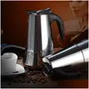 Coffee Pots 2/4/6/9/12 Cups Coffee Maker Pot Stainless Steel Mocha Espresso Latte Stovetop Filter Moka For Kitchen 210330 Drop Deliver Dh6Jv