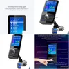 MP3/4 FM-Transmitter Farbbildschirm-Transmitter Auto MP3 Wireless Bluetooth Hands Kit O Aux Modator mit Qc3.0 Dual USB Charge1378198 Drop Dhohi