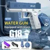 Sand Play Water Fun Gun Toys Childrens Electric Summer Outdoor Beach Festival Toy Gifts Fully Automatic Shooting Boy G18 H240308