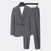 Boutique Blazer Pantaloni Abito da uomo Business Port Style Casual Fashion Slim Coreano Wedding Moderatore Set da 2 pezzi 240227