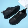 Casual skor för män kvinnor för svart vitrosa andningsbar bekväm sporttränare sneaker färg-14 storlek 35-41