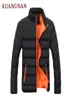 KUANGNAN Solide Männer Winter Jacke Schwarz Stehkragen Mantel Männer Winter Jacke Mann Parka Parka Kleidung 2018 New9891700