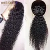 Synthetic Wigs Kinky Curly 360 Lace Frontal Brazilian Wig For black Women loose curly glueless synthetic lace front wig with baby hair blenched knots 240308