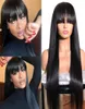 Brezilyalı düz insan saç perukları Patlama ile Remy Tam Makine Siyah Kadınlar İçin İnsan Saç Perukları Yaptı 828 İnç Ucuz İnsan WIG5741507
