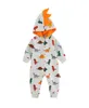 Baby Boys Rompers Kids Long Sleeve Cartoon Dinosaur Belesuits Hooded Infant Girls 100 Cotton Romper Boy Clothing B025949490